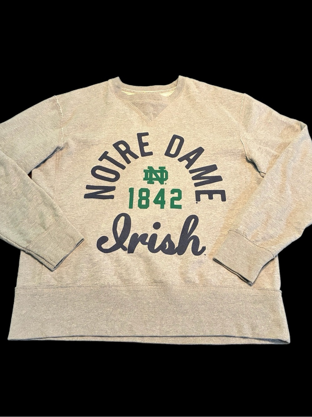 League Notre Dame Irish Gray Crewneck Sweatshirt, medium